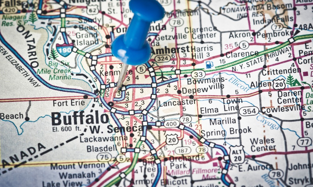 map near Buffalo, New York