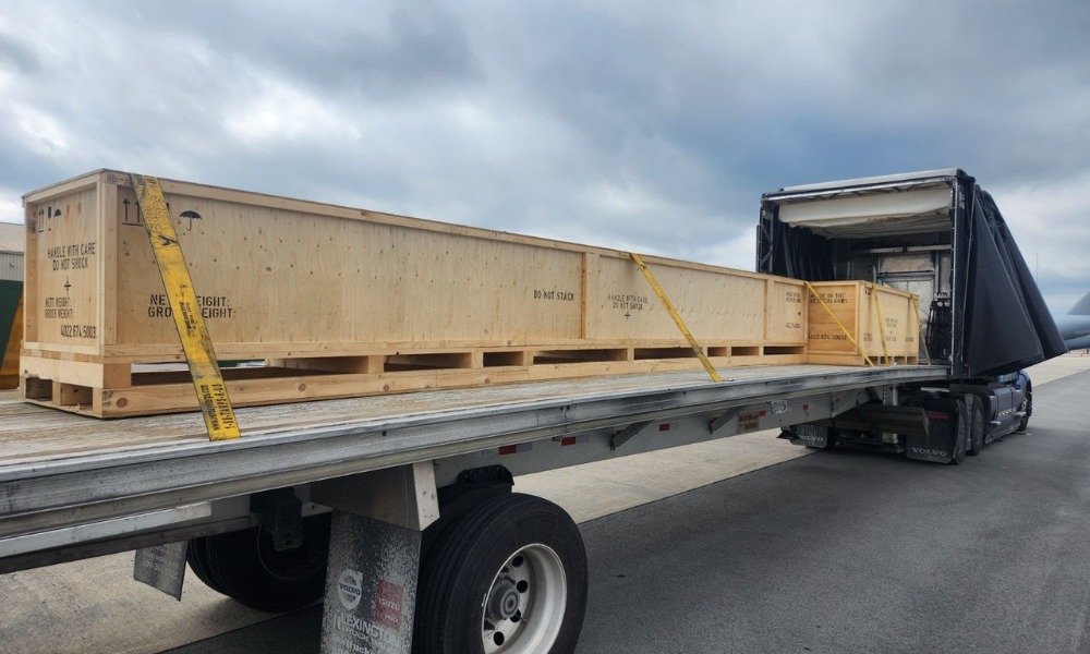 Large wooden shipping crates