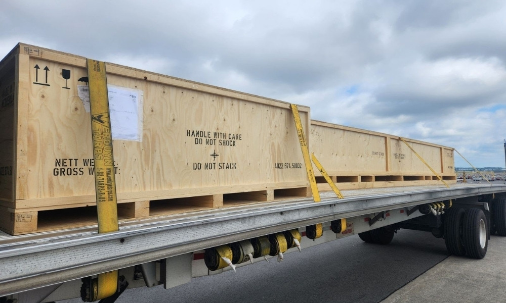 Large heavy-duty wooden shipping crates